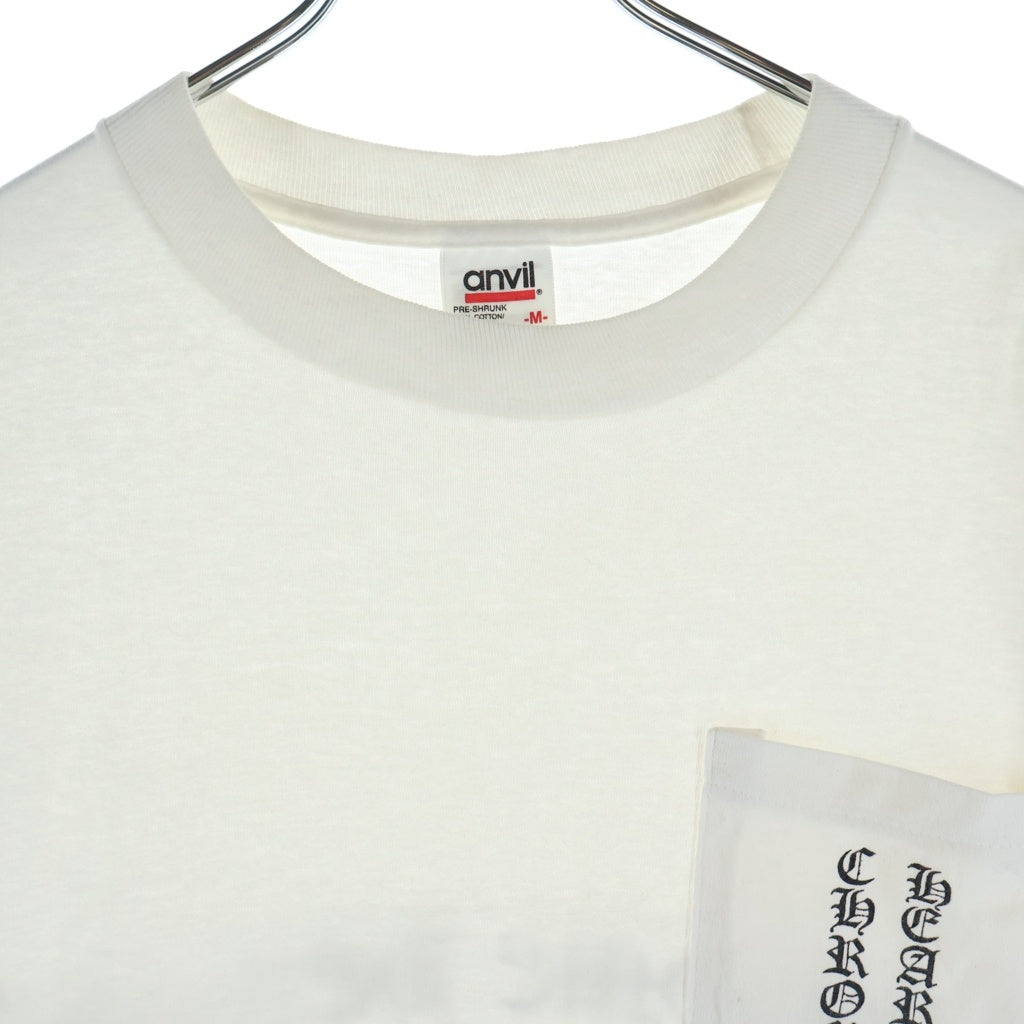 CHROME HEARTS(クロムハーツ) OLD CH T-SHIRT スクロールラベルプリント クルーネック ポケット anvil タグ 半袖Tシャツカットソー ホワイト