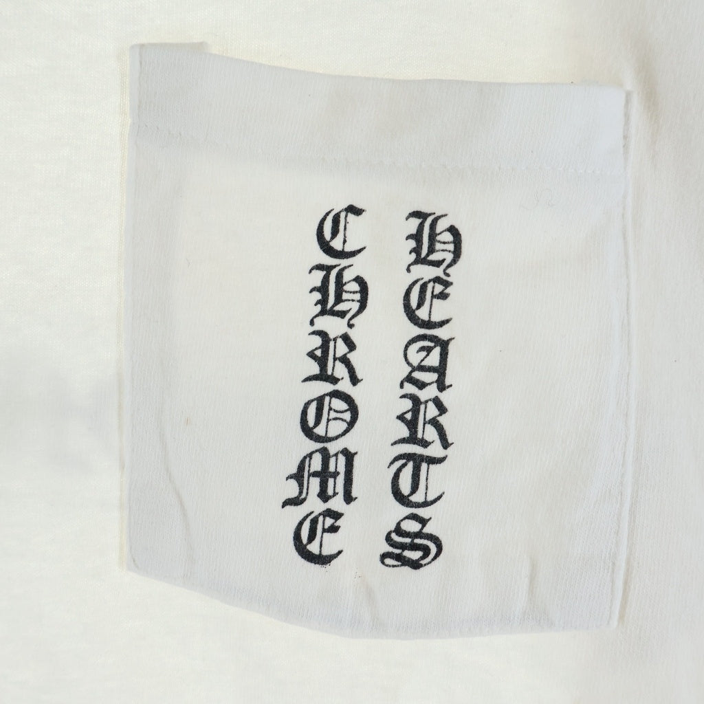 CHROME HEARTS(クロムハーツ) OLD CH T-SHIRT スクロールラベルプリント クルーネック ポケット anvil タグ 半袖Tシャツカットソー ホワイト