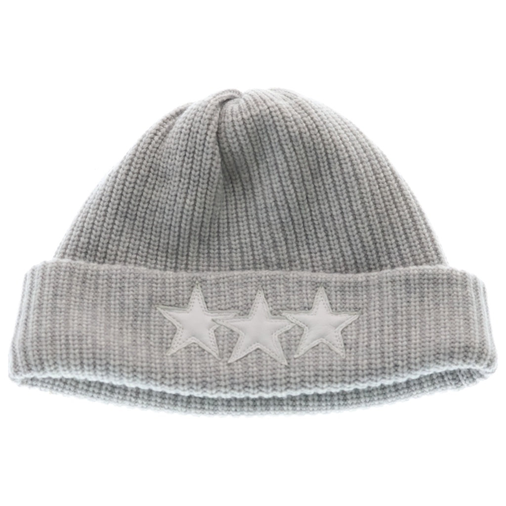 CHROME HEARTS(クロムハーツ) BEANIE スターパッチカシミヤビーニー グレー