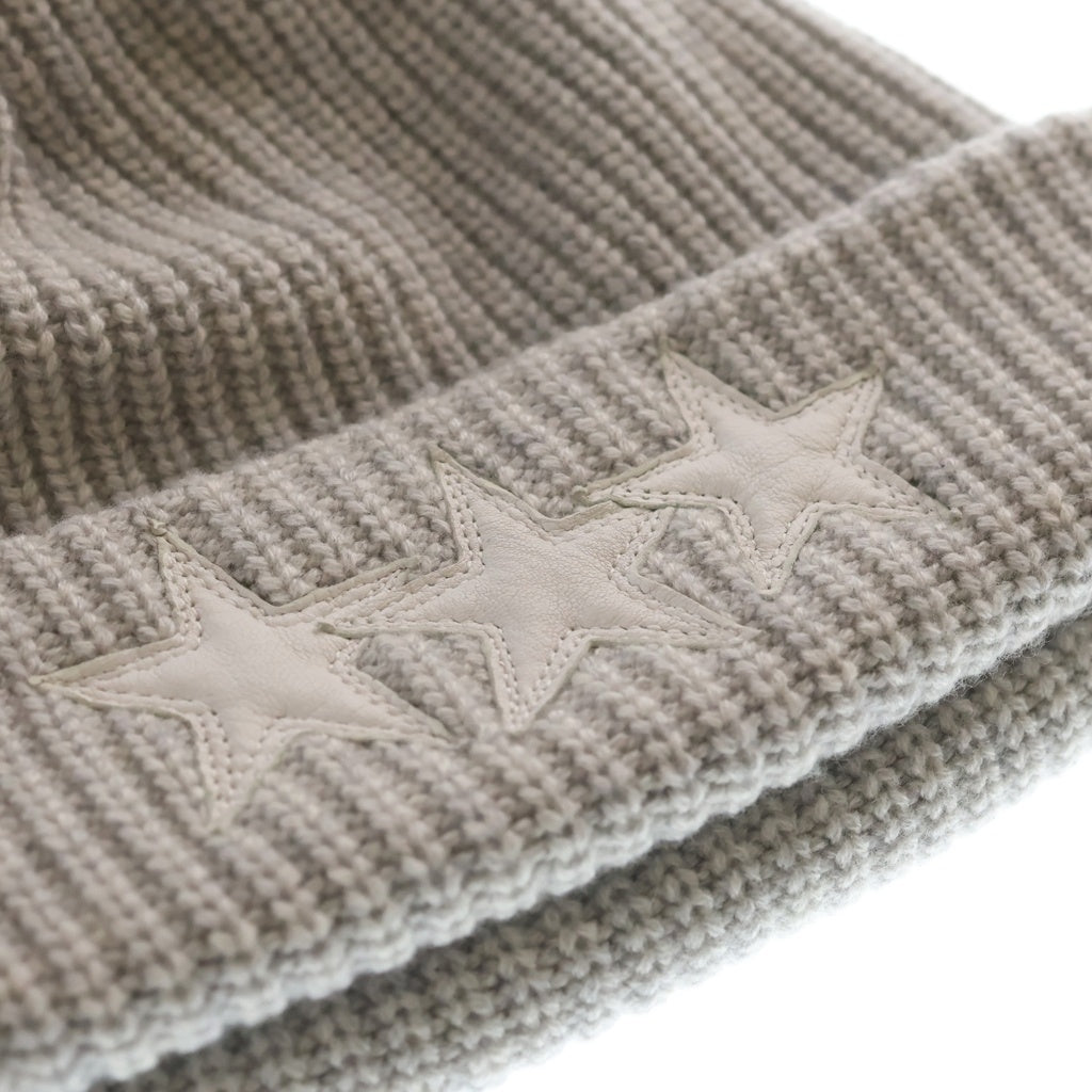 CHROME HEARTS(クロムハーツ) BEANIE スターパッチカシミヤビーニー グレー