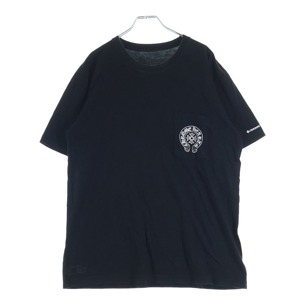 CHROME HEARTS(クロムハーツ) HORSESHOE S/S TEE ホースシュープリント ポケット半袖Tシャツ カットソー ブラック