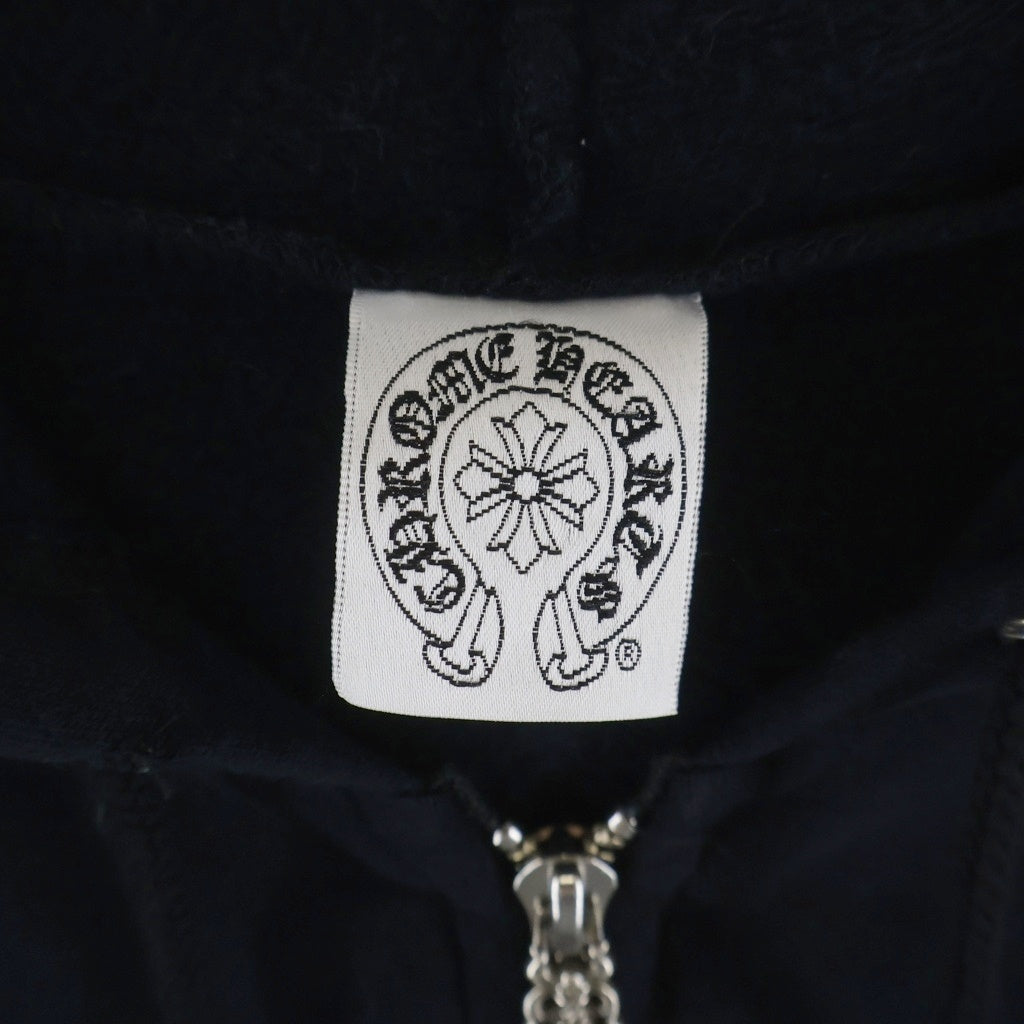CHROME HEARTS(クロムハーツ) OLD SWTSHRT HD ZIP バックホースシュープリント袖フローラルパーカー ブラック/ホワイト