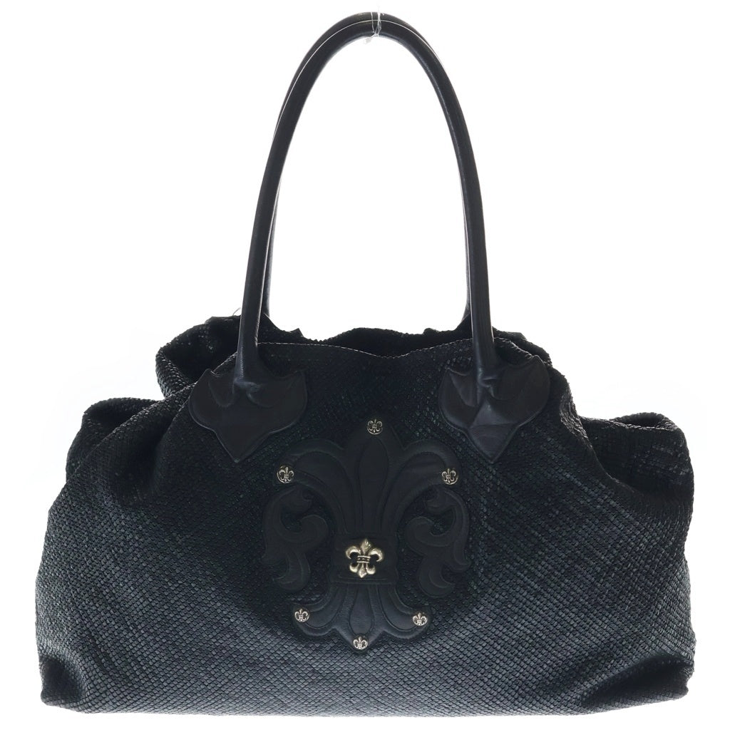 CHROME HEARTS クロムハーツ TOTE W SNP BS FLUER CANNES LIMITED BSフレアレザーパッチトートバッグ カンヌ限定 ブラック CHROME HEARTS(クロムハーツ) TOTE W SNP BS FLUER CANNES LIMITED BS