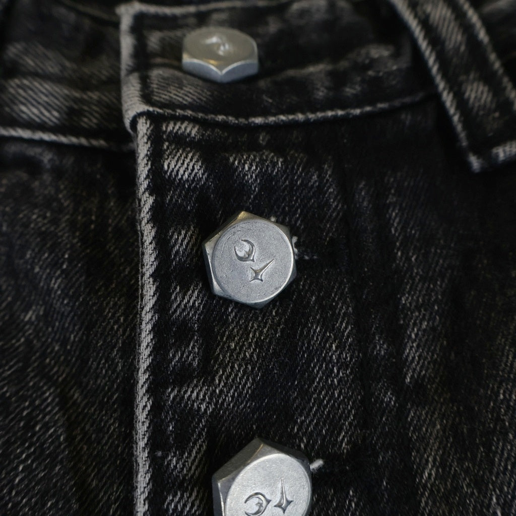 THUG CLUB(サグクラブ) Laser Washed Parkour Long Jeans TC26PT0102 レーザーウォッシュ加工 パルクールロングジーンズ パンツ ブラック