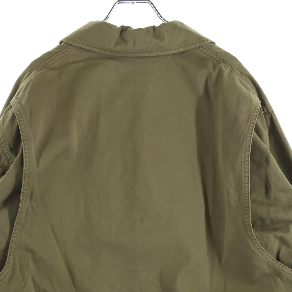 miumiu(ミュウミュウ) Garment dyed Cotton Jacket MH1977 16MS 刺繍ロゴ ジャケット レディース オリーブ