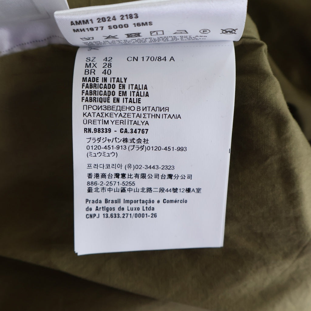 miumiu(ミュウミュウ) Garment dyed Cotton Jacket MH1977 16MS 刺繍ロゴ ジャケット レディース オリーブ