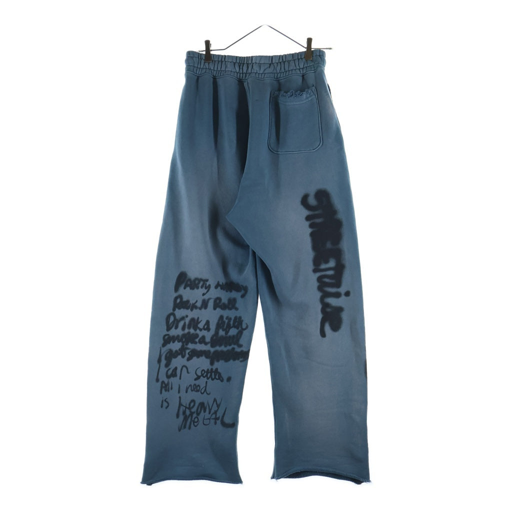 Paly Hollywood(パリーハリウッド) SWEETWISE AIRBURSH SWEATPANT ドローコード グラフィックスウェットパンツ ライトブルー