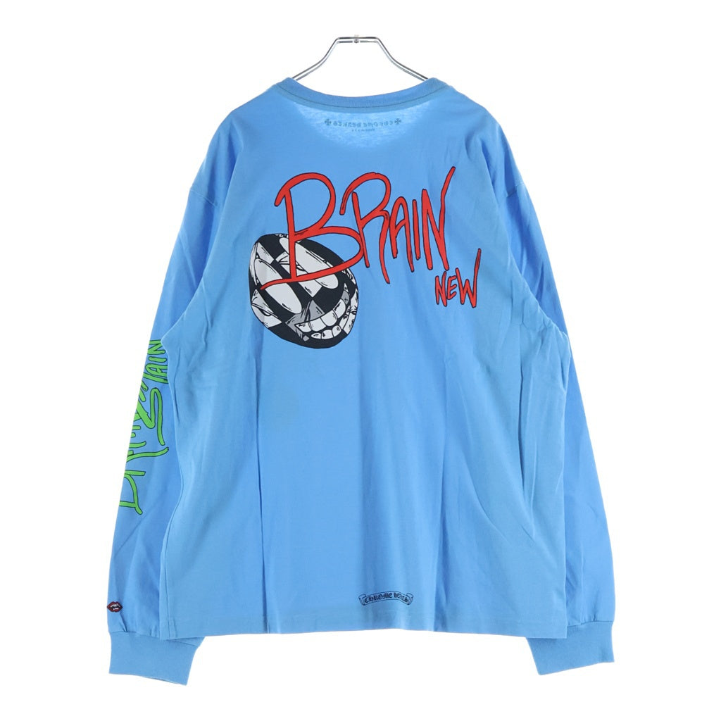 CHROME HEARTS(クロムハーツ) ×MATTY BOY BRAIN NEW L/S TEE ×マッティボーイ ブレインニュー クルーネック長袖Tシャツカットソー ロングスリーブ ロンT ブルー