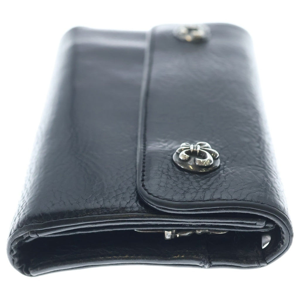 CHROME HEARTS(クロムハーツ) WAVE BS FLUER ウェーブ BSフレアボタンレザーウォレット財布 ブラック
