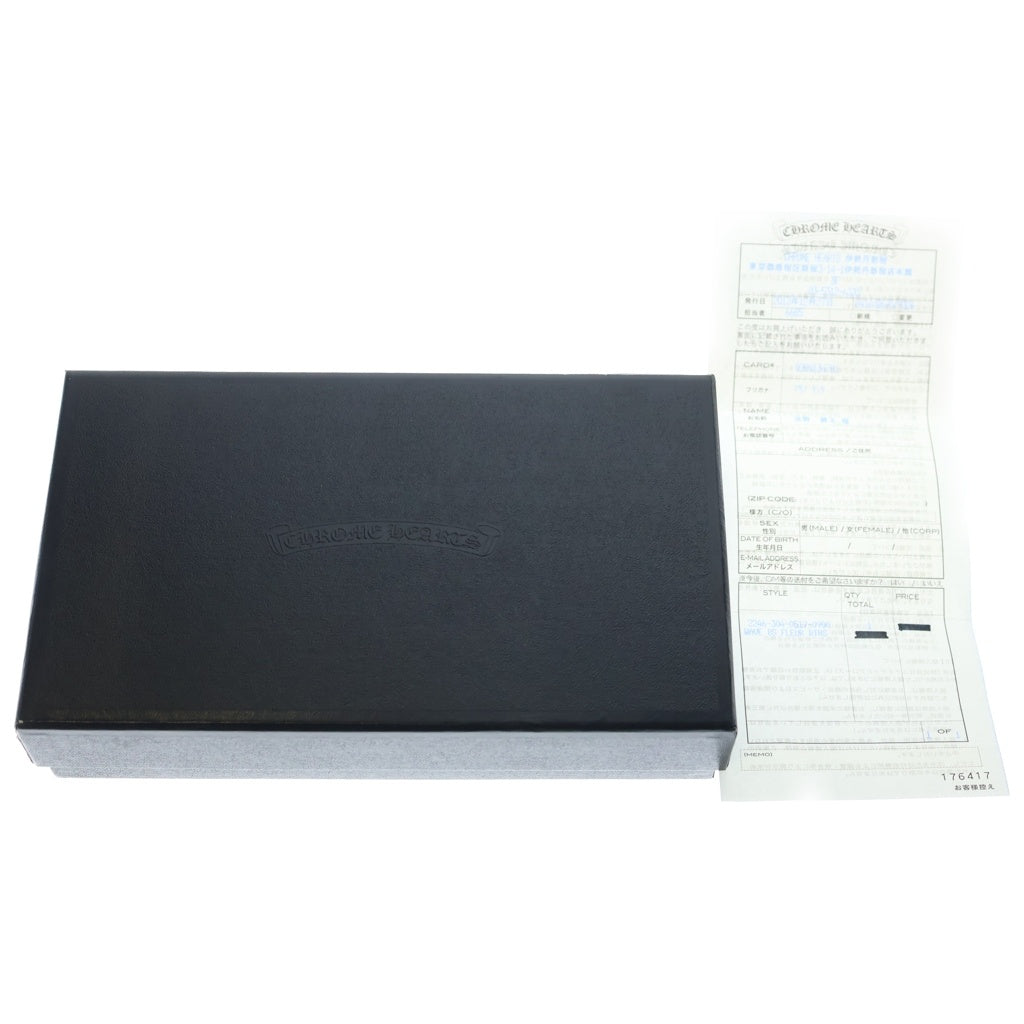 CHROME HEARTS(クロムハーツ) WAVE BS FLUER ウェーブ BSフレアボタンレザーウォレット財布 ブラック