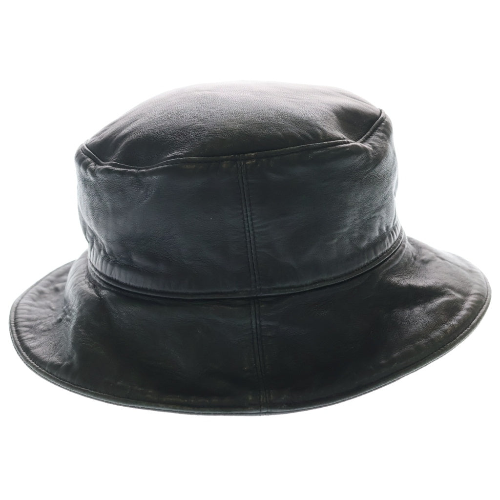 CHROME HEARTS(クロムハーツ) ホースシューボタン レザー バケットハット 帽子 ブラック