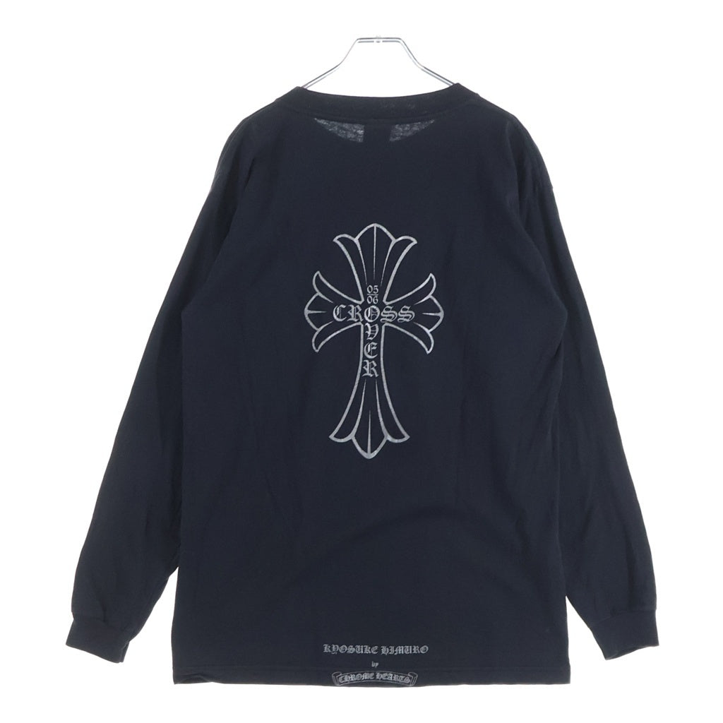 CHROME HEARTS(クロムハーツ) ×KYOSUKE HIMURO OLD L/S TEE ×氷室京介 バッククロスプリント クルーネック長袖Tシャツカットソー ブラック