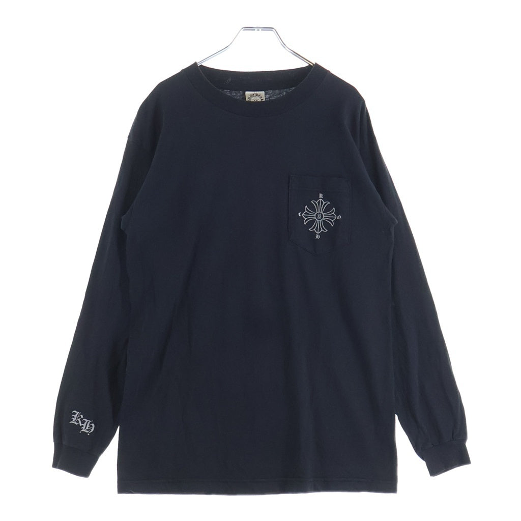 CHROME HEARTS(クロムハーツ) ×KYOSUKE HIMURO OLD L/S TEE ×氷室京介 バッククロスプリント クルーネック長袖Tシャツカットソー ブラック