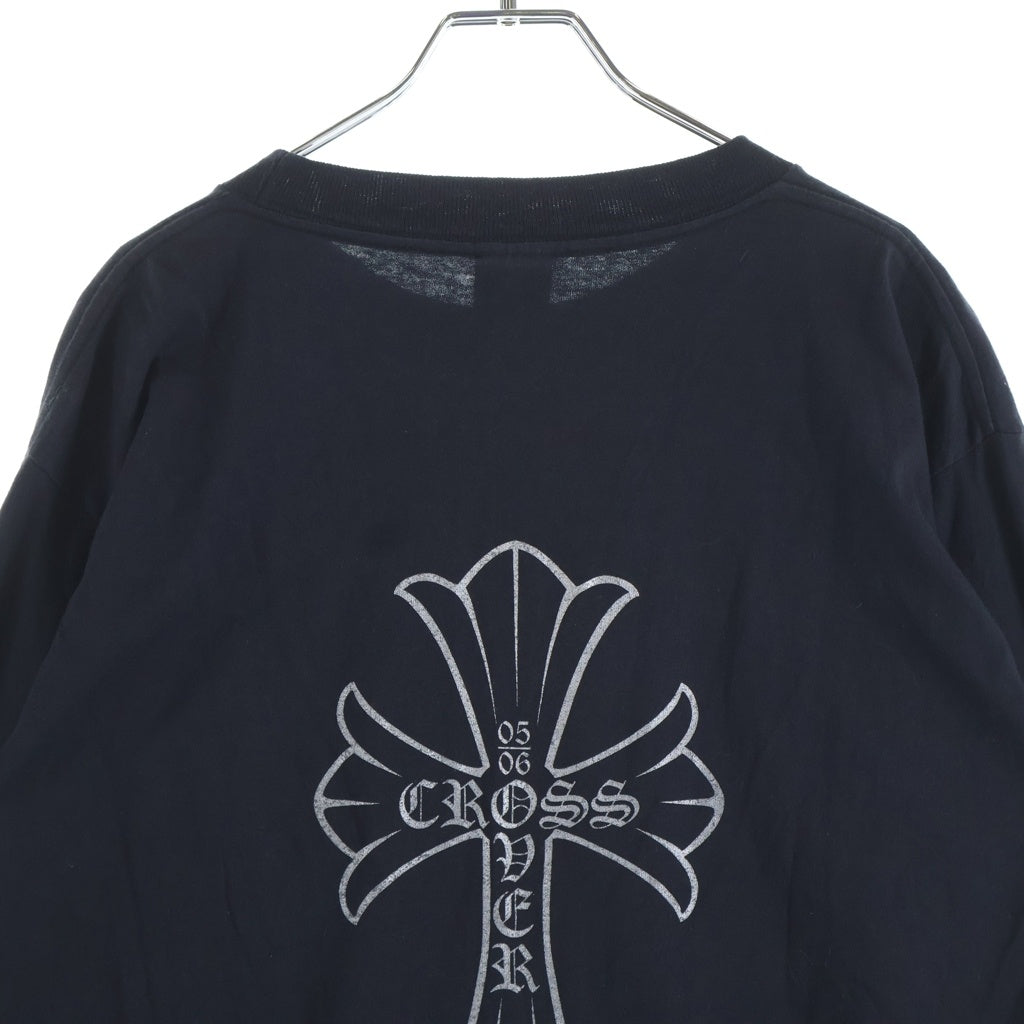 CHROME HEARTS(クロムハーツ) ×KYOSUKE HIMURO OLD L/S TEE ×氷室京介 バッククロスプリント クルーネック長袖Tシャツカットソー ブラック