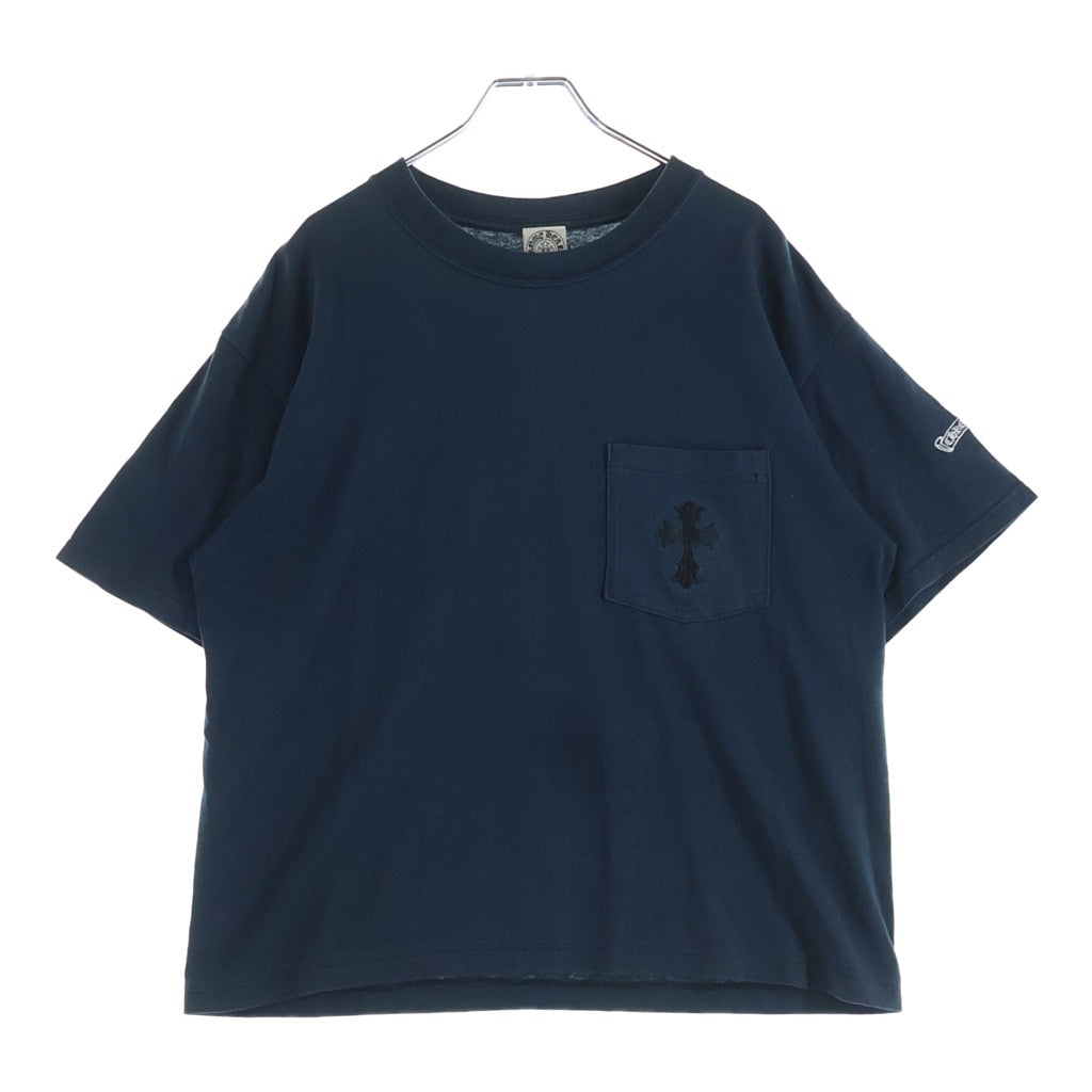 CHROME HEARTS(クロムハーツ) OLD ダブルCHクロス刺繍 半袖ポケットTシャツ カットソー ネイビー