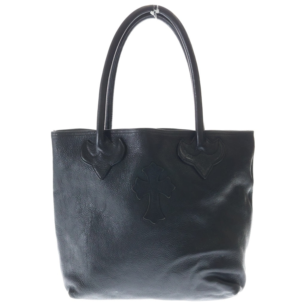 CHROME HEARTS(クロムハーツ) FS TOTE FSトート クロスパッチ付きレザートートバッグ ブラック レディース