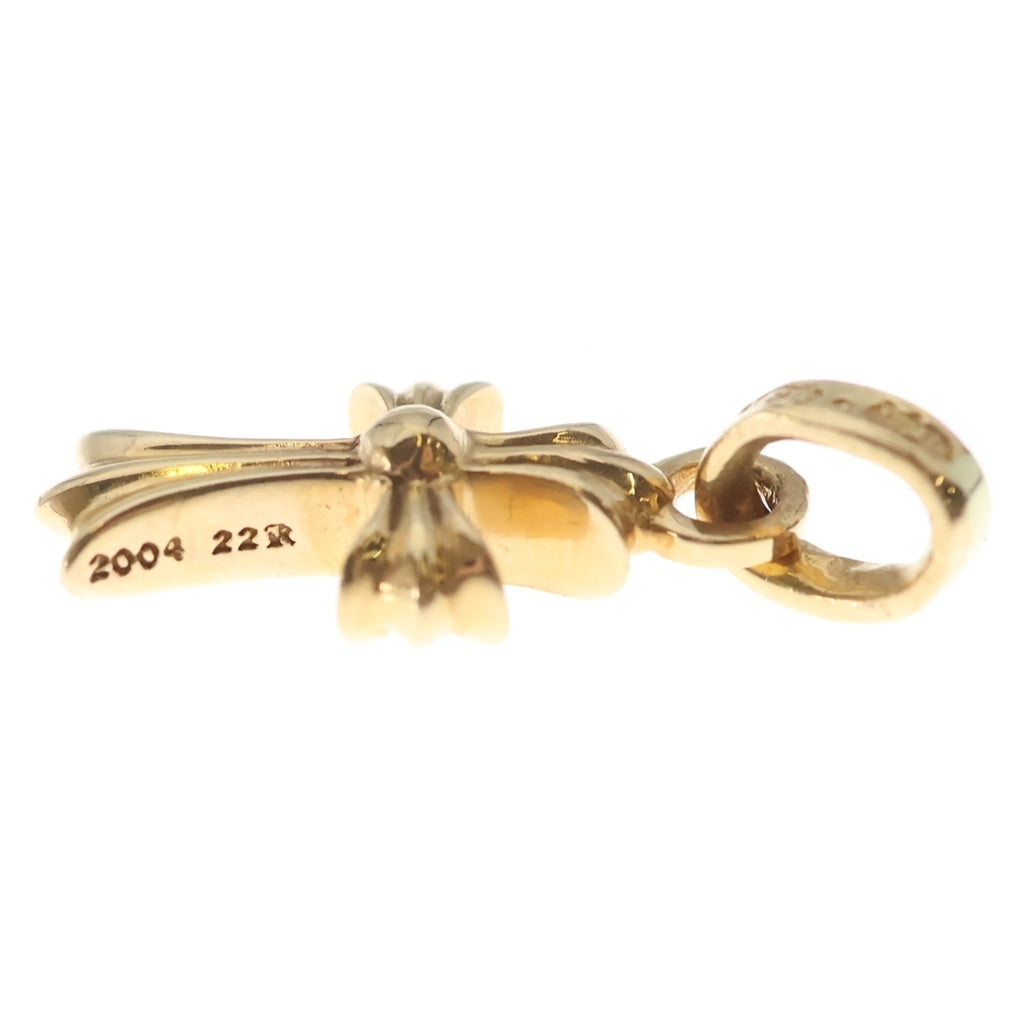 CHROME HEARTS(クロムハーツ) 22K CRS BBYFAT P SAP B ベイビーファット PAVEブルーサファイア チャーム ゴールドネックレストップ