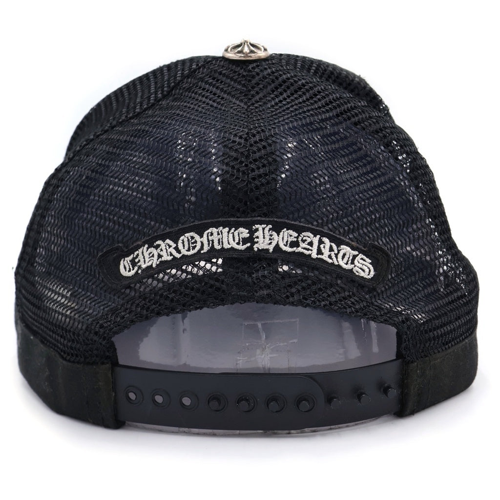 CHROME HEARTS(クロムハーツ) TRUCKER CAP CHパッチクロスボール付メッシュ帽子 ブラック/ホワイト