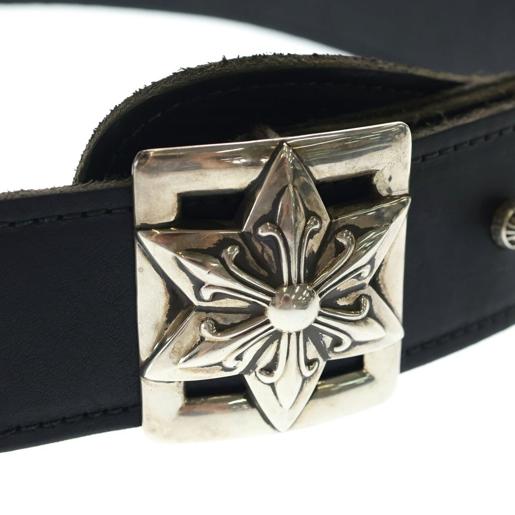 CHROME HEARTS(クロムハーツ) Lage Strap Star Buckle Belt ラージスター装飾レザーベルト