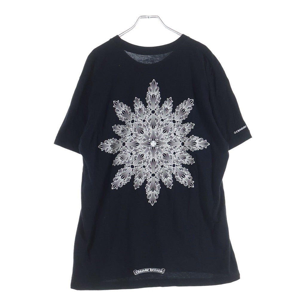 CHROME HEARTS(クロムハーツ) バックフローラルプリント クルーネック半袖Tシャツカットソー ブラック