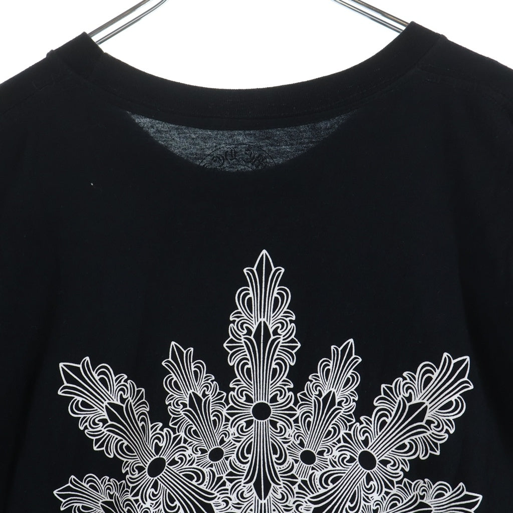 CHROME HEARTS(クロムハーツ) バックフローラルプリント クルーネック半袖Tシャツカットソー ブラック