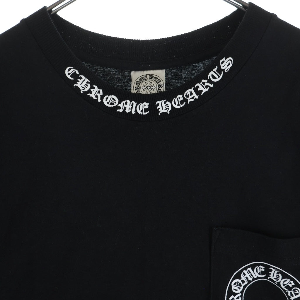 CHROME HEARTS(クロムハーツ) OLD バックフローラルクロスプリント クルーネック半袖Tシャツカットソー ブラック