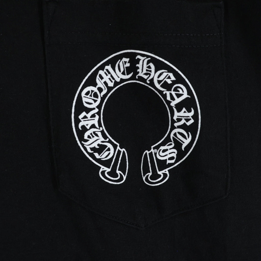 CHROME HEARTS(クロムハーツ) OLD バックフローラルクロスプリント クルーネック半袖Tシャツカットソー ブラック