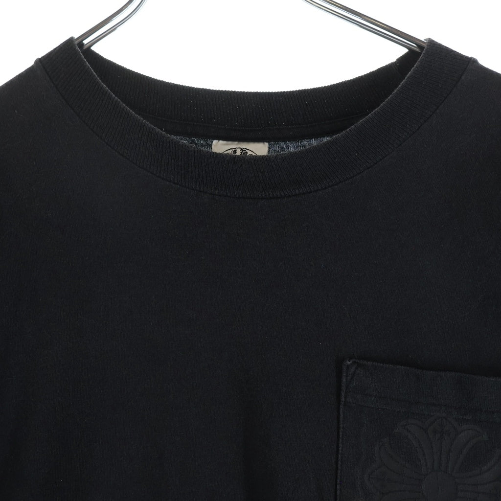 CHROME HEARTS(クロムハーツ) OLD CHクロスプリント クルーネック長袖Tシャツカットソー ブラック