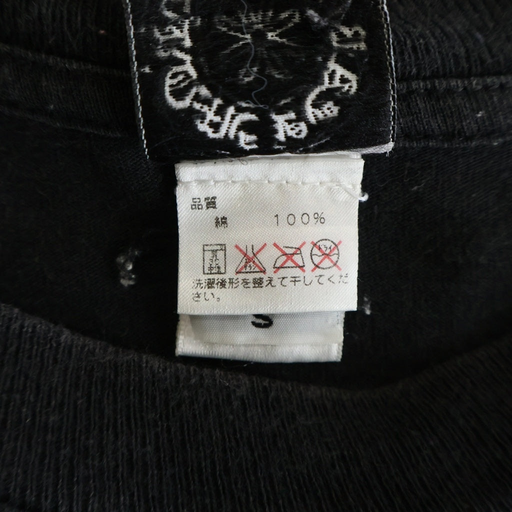 CHROME HEARTS(クロムハーツ) OLD CHクロスプリント クルーネック長袖Tシャツカットソー ブラック