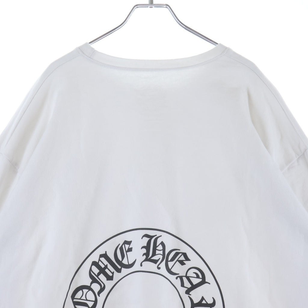 CHROME HEARTS(クロムハーツ) SWTSHRT PLVR 袖フローラルバックホースシュープリントスウェット ホワイト
