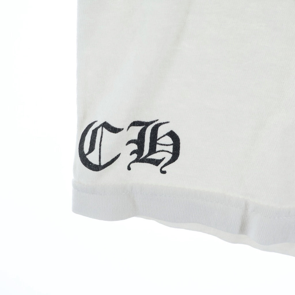 CHROME HEARTS(クロムハーツ) OLD AMERICAN FLAG TEE オールド アメリカンフラッグTシャツ 星条旗 ホースシュープリント 半袖カットソー ホワイト