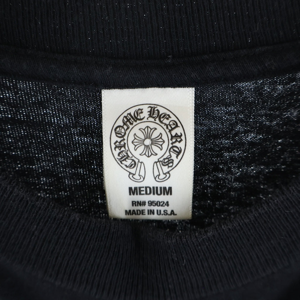CHROME HEARTS(クロムハーツ) OLD CH Plus Scroll Logo S/S Tee CHプラス スクロールラベルプリント クルーネック半袖Tシャツ ショートスリーブカットソー ブラック