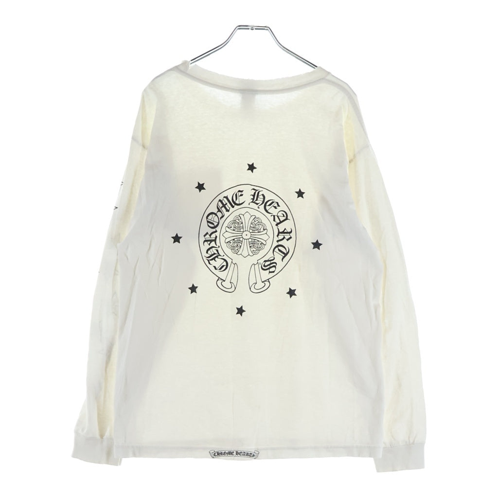 CHROME HEARTS(クロムハーツ) OLD STAR L/S Tee サイドスター ロゴ プリント 長袖Tシャツ ホワイト