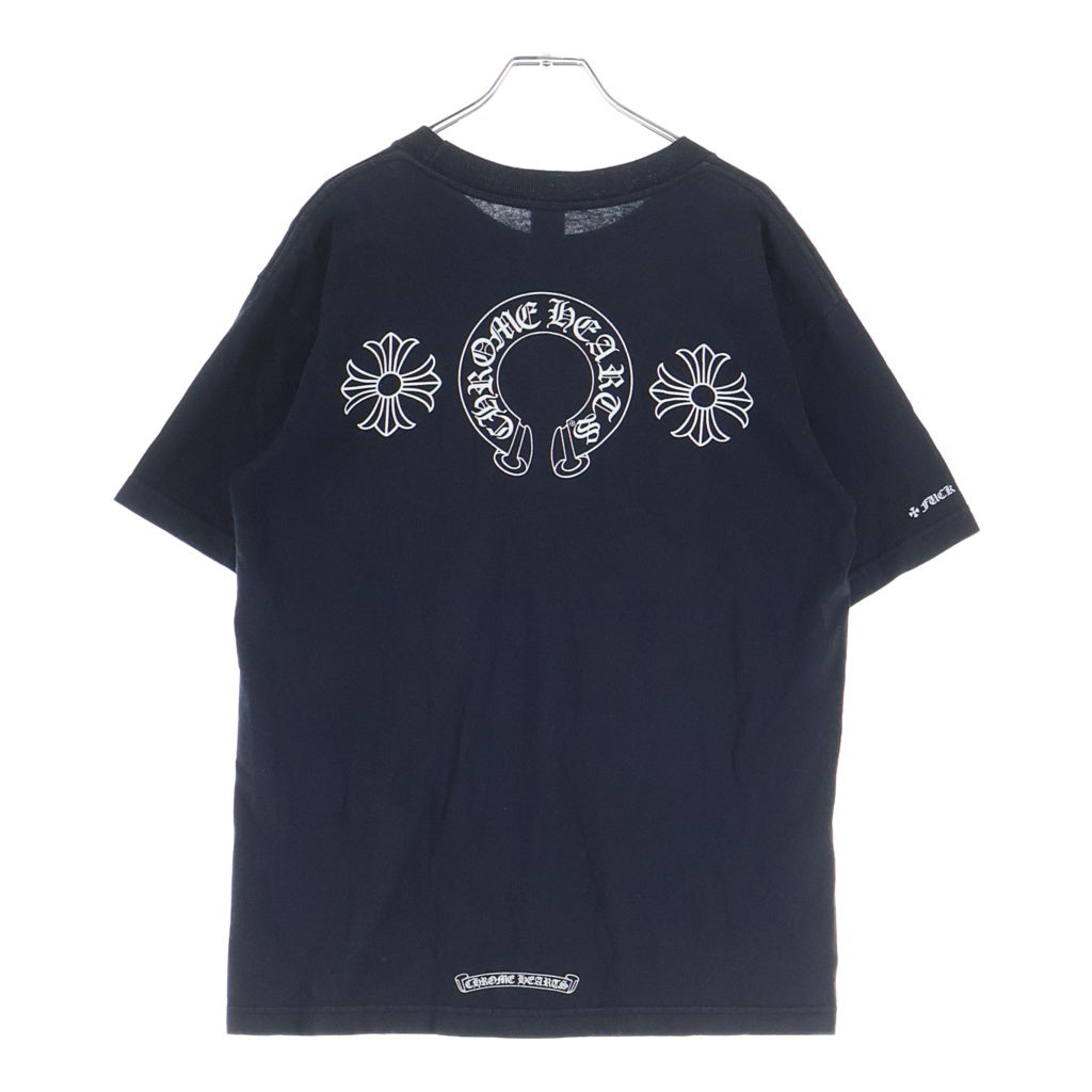 CHROME HEARTS(クロムハーツ) OLD CH Plus Scroll Logo S/S Tee CHプラス スクロールラベルプリント クルーネック半袖Tシャツ ショートスリーブカットソー ブラック