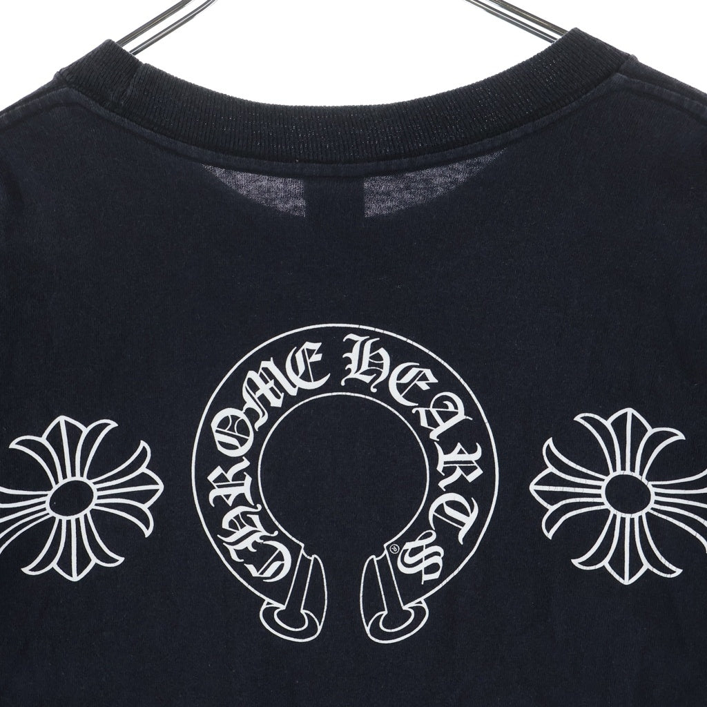 CHROME HEARTS(クロムハーツ) OLD CH Plus Scroll Logo S/S Tee CHプラス スクロールラベルプリント クルーネック半袖Tシャツ ショートスリーブカットソー ブラック