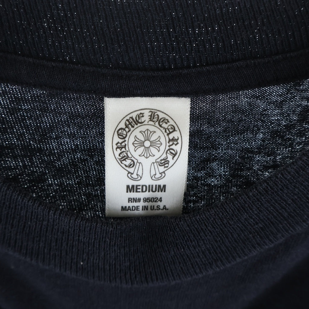 CHROME HEARTS(クロムハーツ) OLD CH Plus Scroll Logo S/S Tee CHプラス スクロールラベルプリント クルーネック半袖Tシャツ ショートスリーブカットソー ブラック