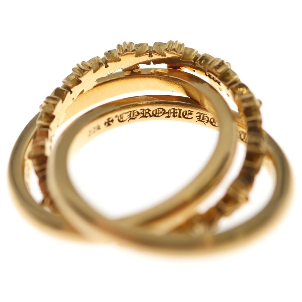 CHROME HEARTS(クロムハーツ) 22K TINY E CH PLUS BAND TRPL タイニーECHプラストリプル ゴールドリング
