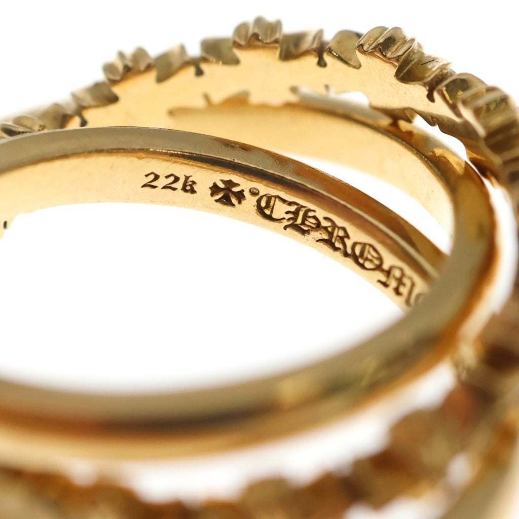 CHROME HEARTS(クロムハーツ) 22K TINY E CH PLUS BAND TRPL タイニーECHプラストリプル ゴールドリング