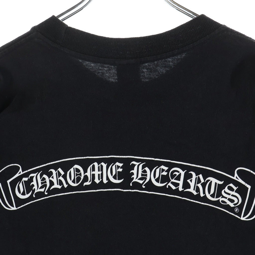 CHROME HEARTS(クロムハーツ) OLD SCROLL LABEL T-SHIRT オールド スクロールラベルプリント クルーネックポケット半袖Tシャツ ブラック