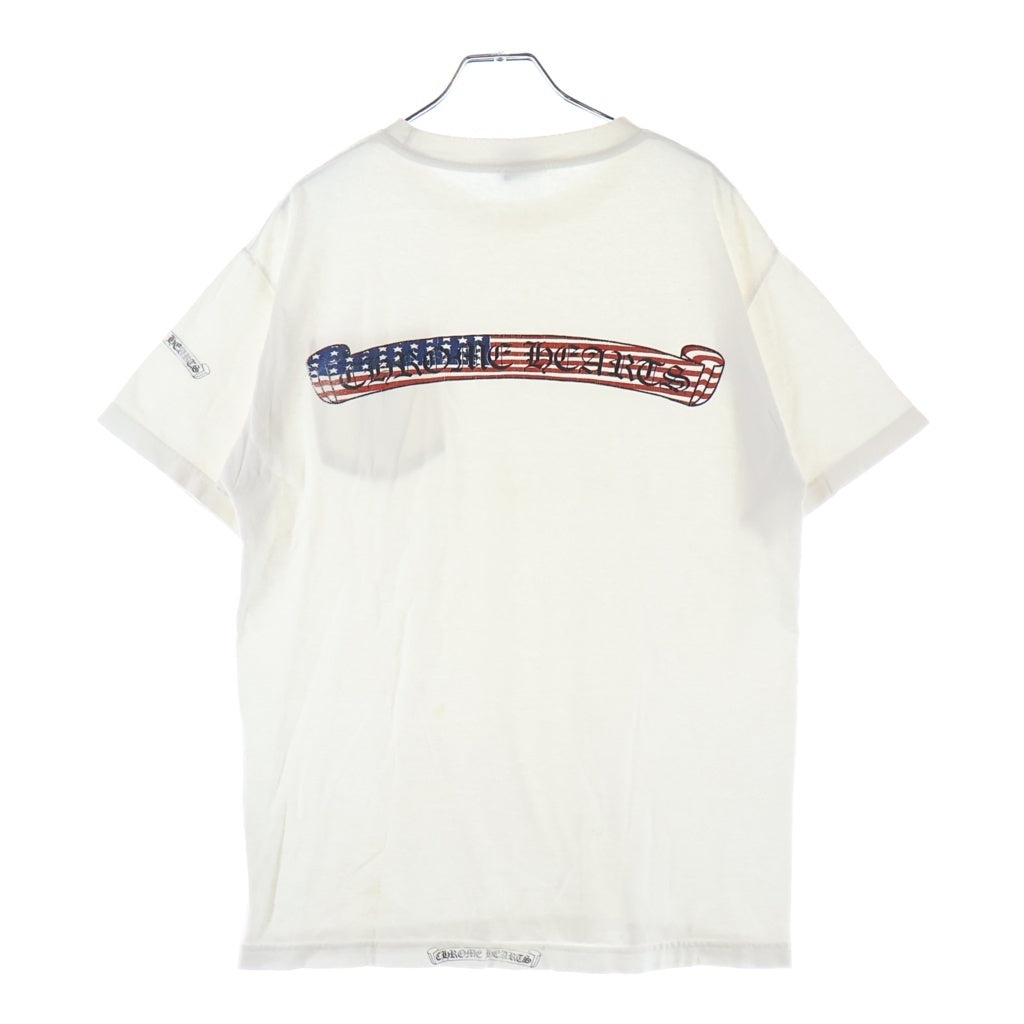 CHROME HEARTS(クロムハーツ) OLD S/S 英字ロゴ バックアメリカンスクロールラベルプリント 半袖Tシャツカットソー ホワイト