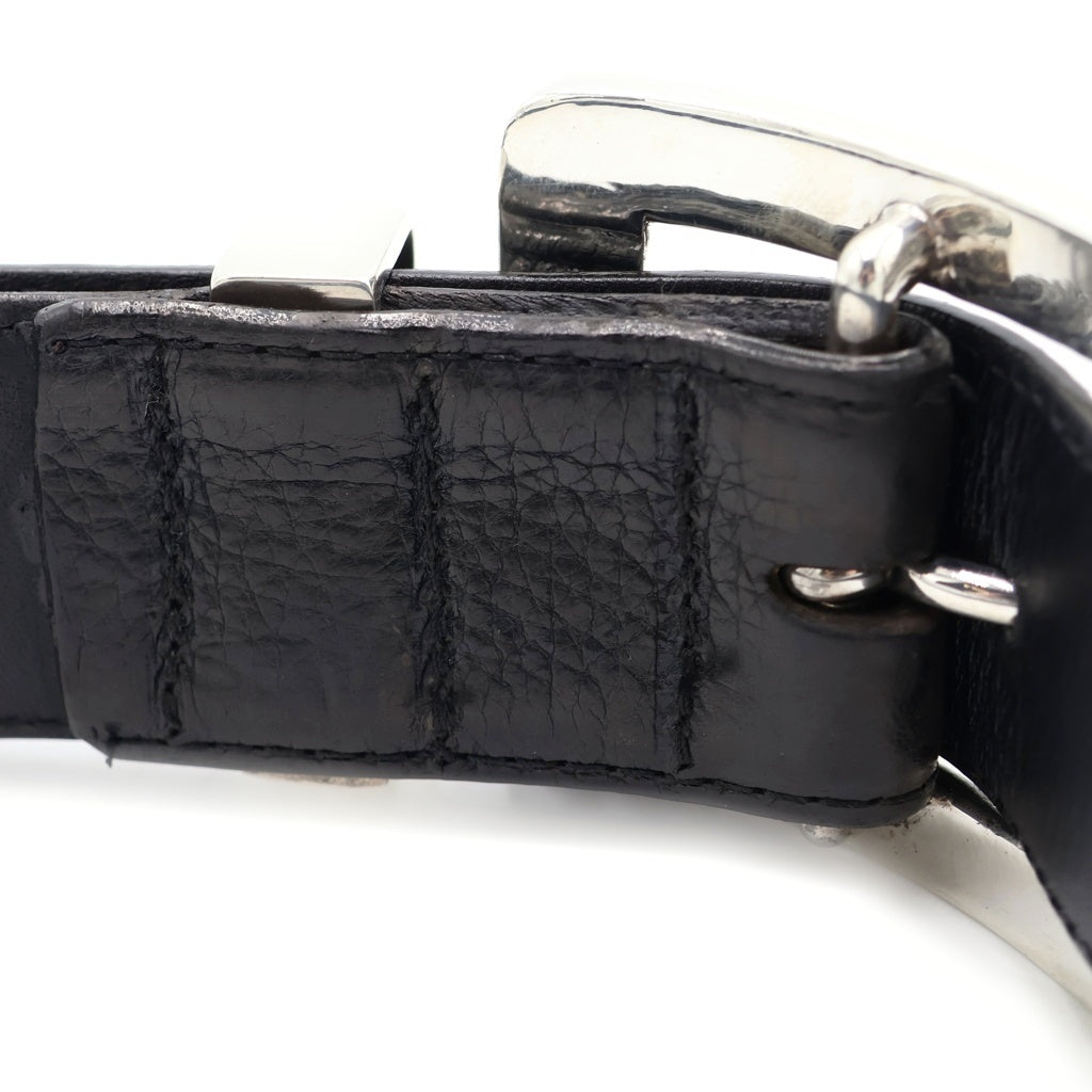 CHROME HEARTS(クロムハーツ) BLT OTJ 1.5inch フィリグリー レザーベルト ブラック/シルバー