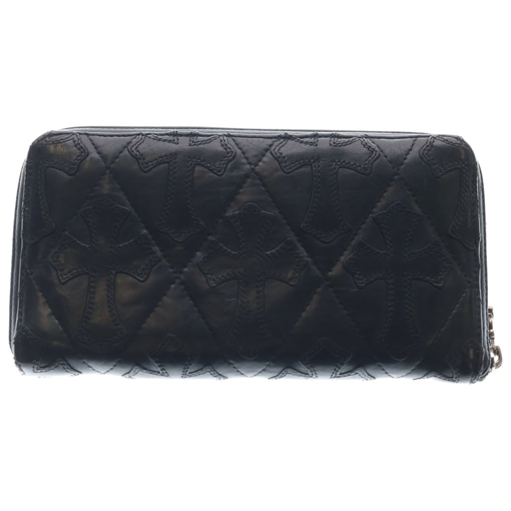 CHROME HEARTS(クロムハーツ) REC F ZIP QUILTED WALLET セメタリークロス キルティング レザーウォレット 財布 ブラック