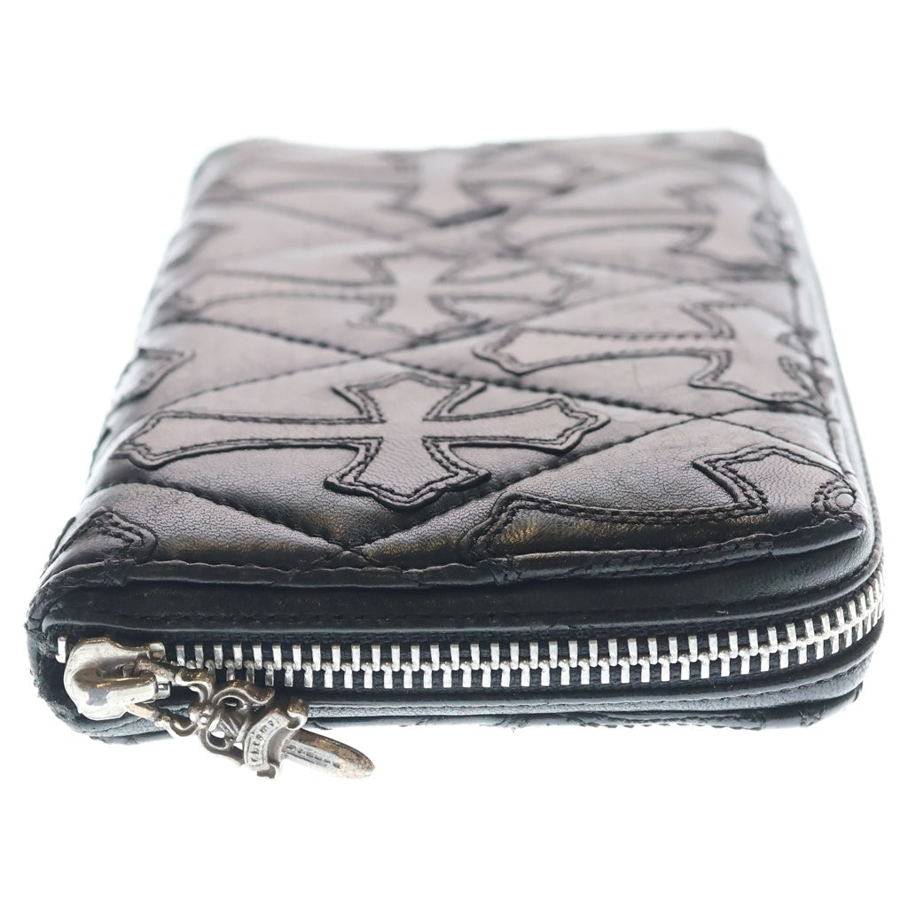 CHROME HEARTS(クロムハーツ) REC F ZIP QUILTED WALLET セメタリークロス キルティング レザーウォレット 財布 ブラック