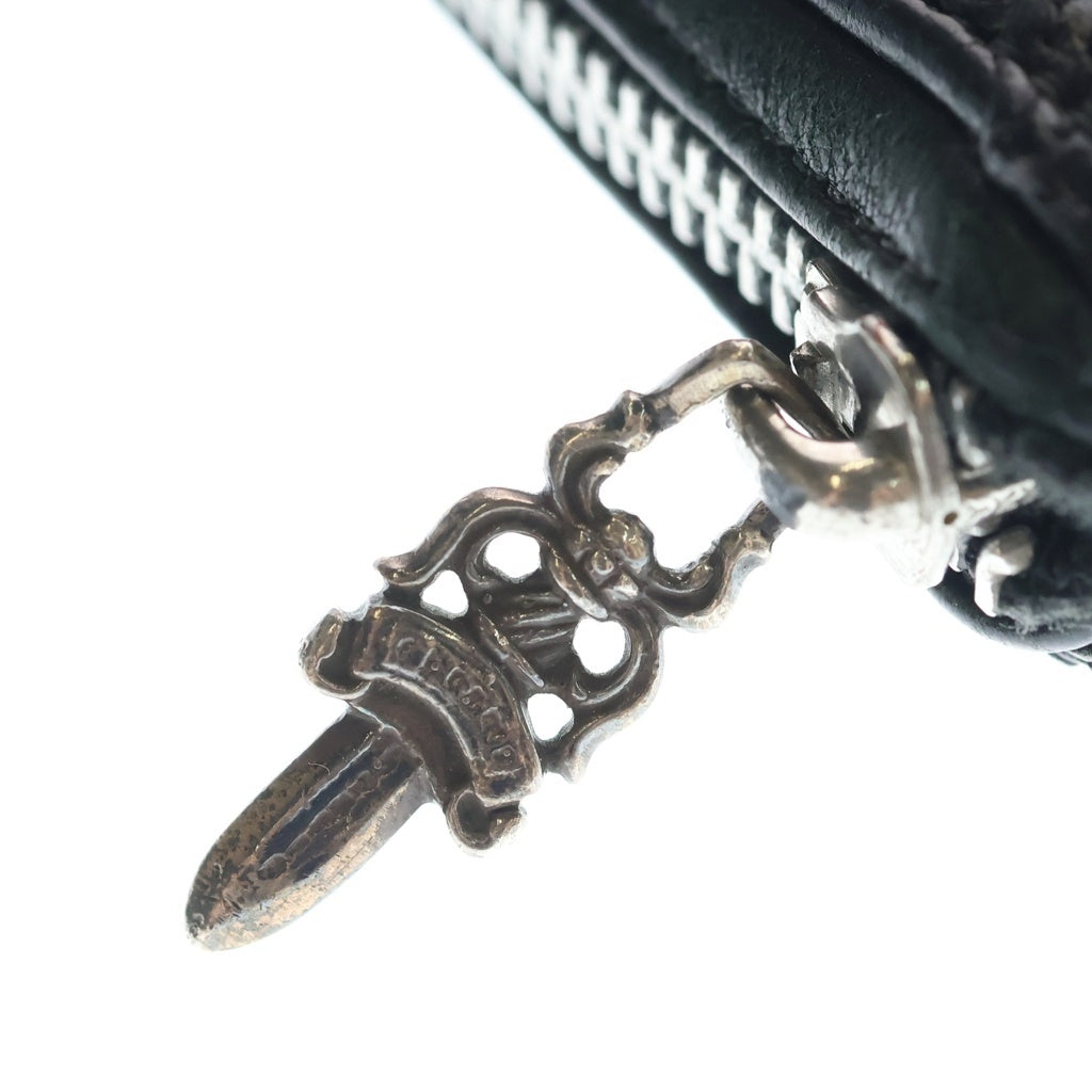 CHROME HEARTS(クロムハーツ) REC F ZIP QUILTED WALLET セメタリークロス キルティング レザーウォレット 財布 ブラック