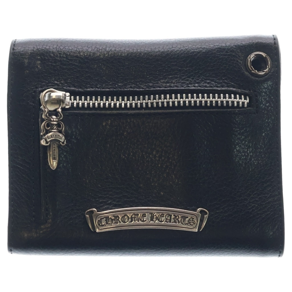CHROME HEARTS(クロムハーツ) WAVE MINI ウェーブミニ コンパクトウォレット ブラック 三つ折り財布