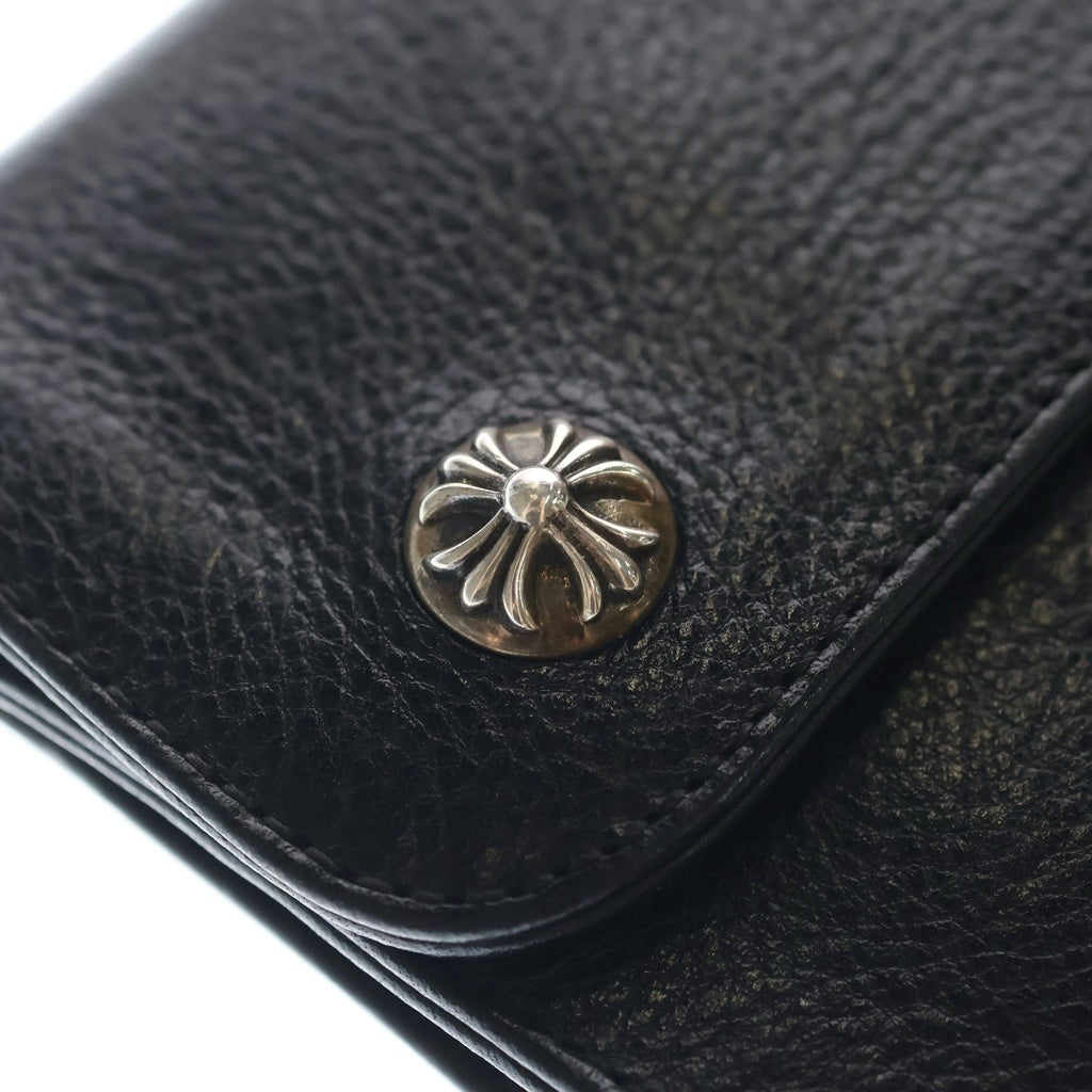 CHROME HEARTS(クロムハーツ) WAVE MINI ウェーブミニ コンパクトウォレット ブラック 三つ折り財布