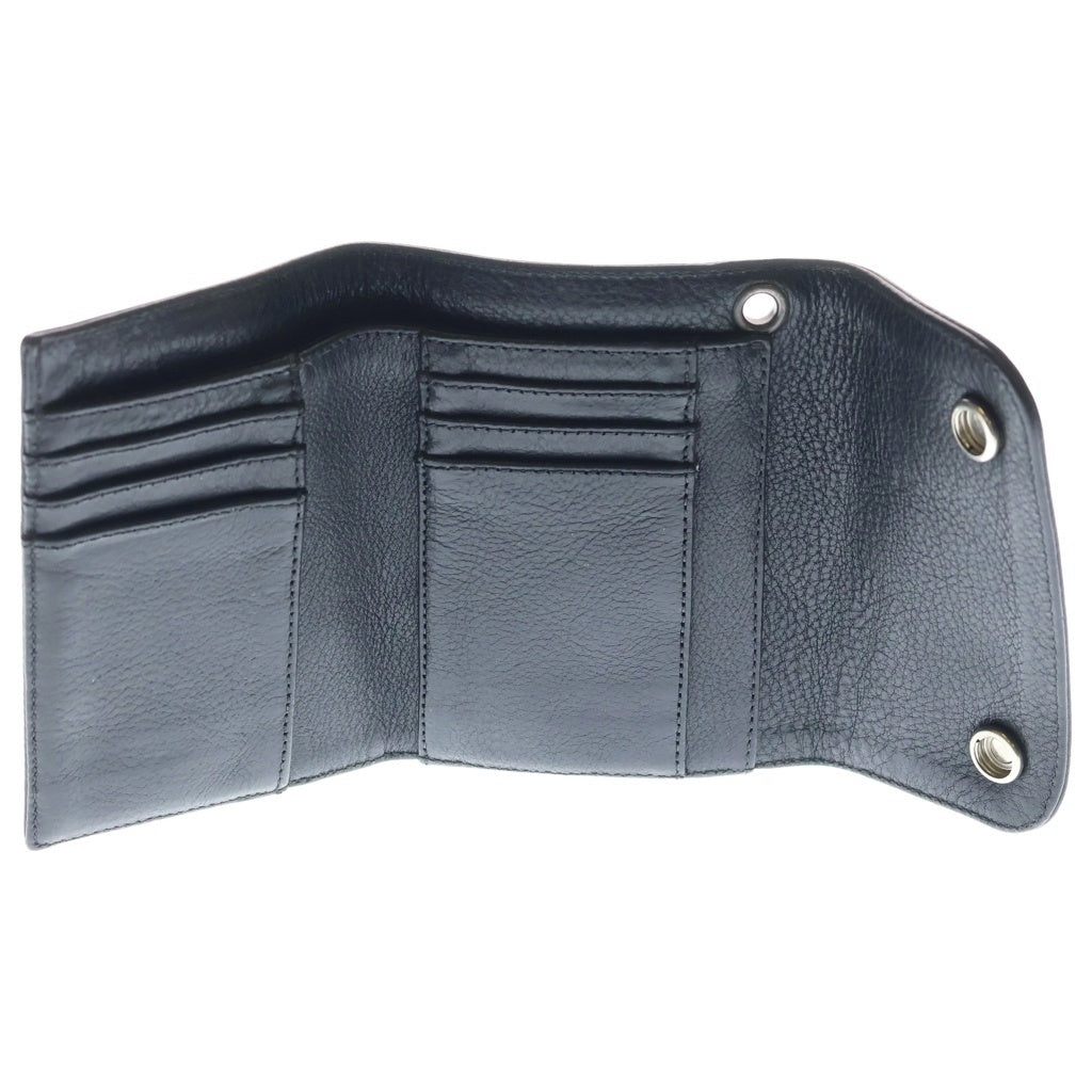 CHROME HEARTS(クロムハーツ) WAVE MINI ウェーブミニ コンパクトウォレット ブラック 三つ折り財布