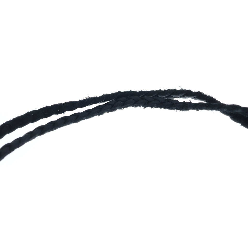 CHROME HEARTS(クロムハーツ) LEATHER BRAID SCROLL ネックレス レザーブレイドネックレス ブラック/シルバー BCA377