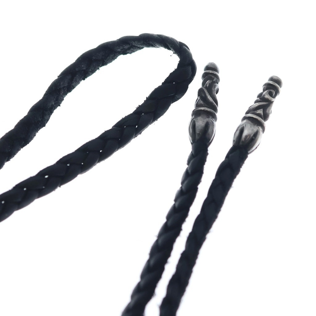 CHROME HEARTS(クロムハーツ) LEATHER BRAID SCROLL ネックレス レザーブレイドネックレス ブラック/シルバー BCA377
