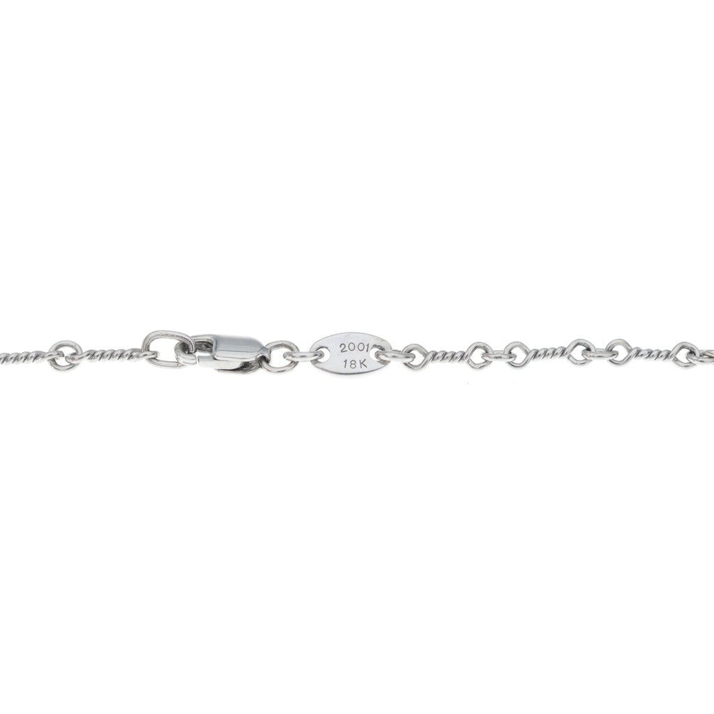 CHROME HEARTS(クロムハーツ) 18K SAFETY PIN NECKLACE セーフティピン ツイストチェーン 1エメラルド ホワイトゴールドネックレス
